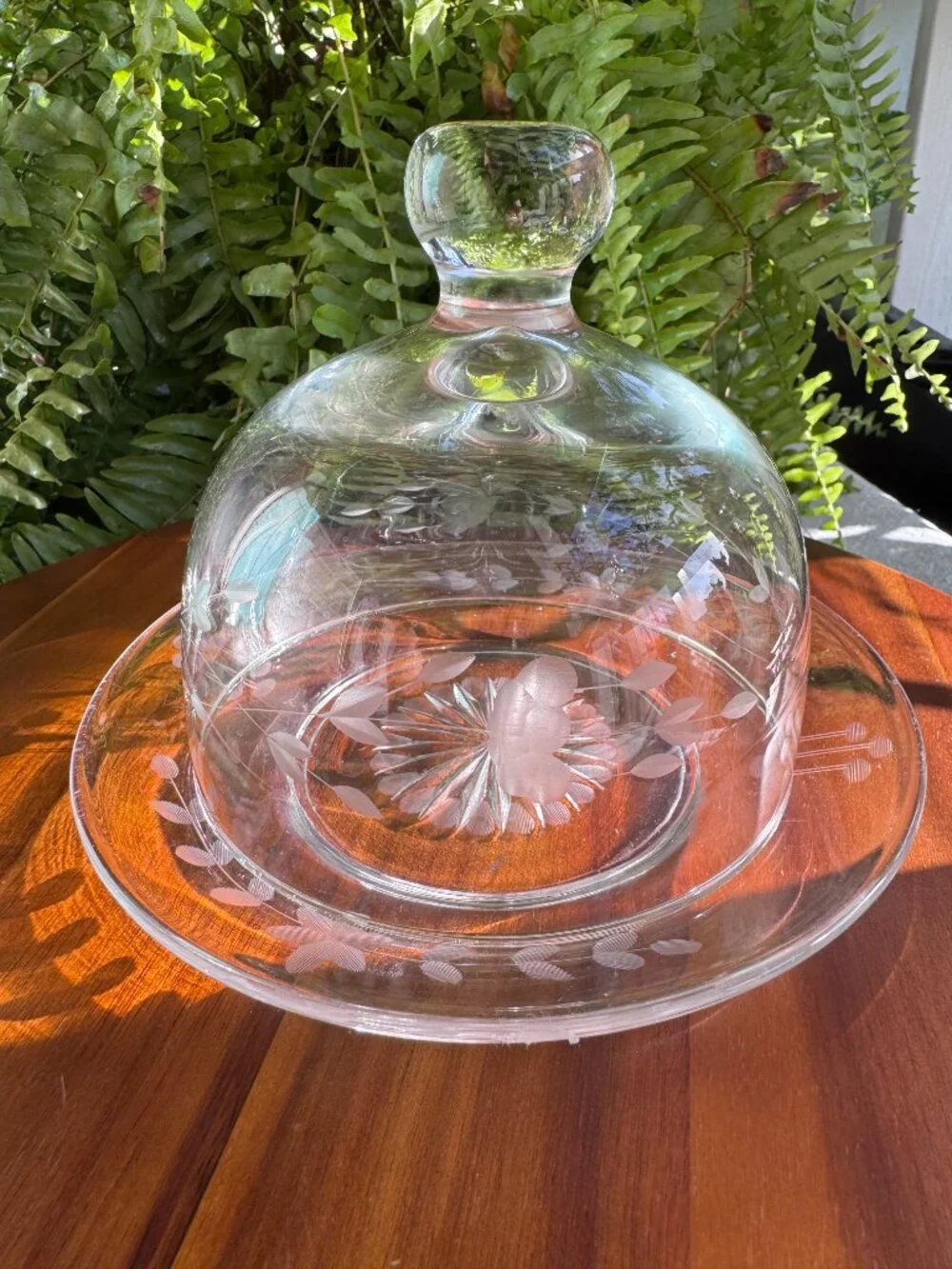 Vintage Princess House Heritage Glass Butter Dish with Lid
